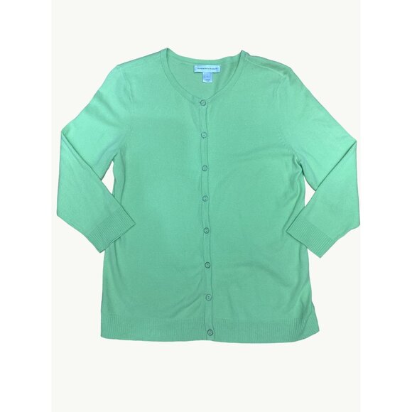 Christopher & Banks Womens Lime Green Button Up Cardigan Sweater Size S - Picture 8 of 8